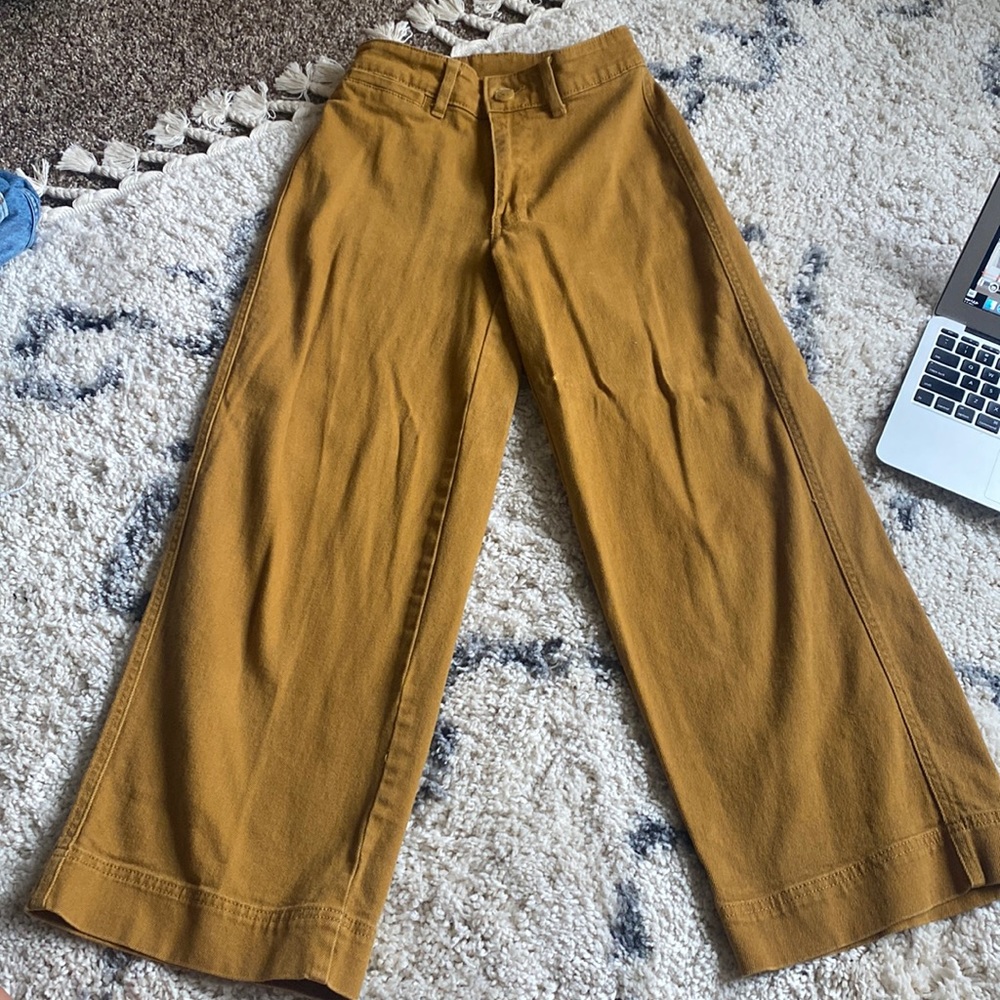 High rise wide leg pant